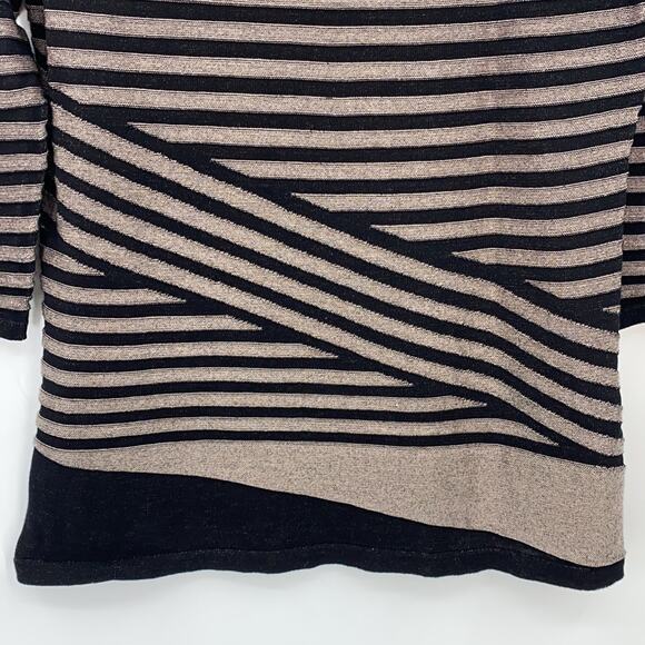 Dana Buchman Women's Brown & Black Stripe Lightweight Sweater Size Medium - Picture 3 of 10